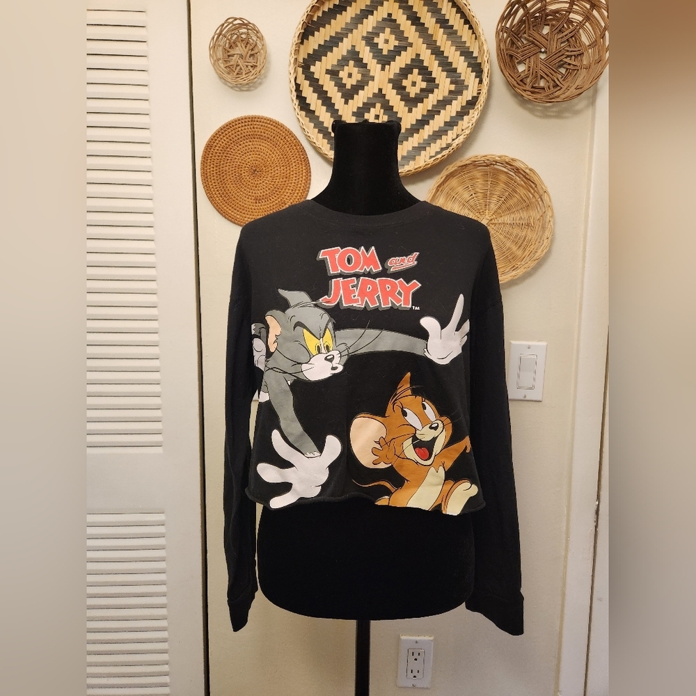 Tom and Jerry Black Graphic Sweatshirt - Picture 8 of 11